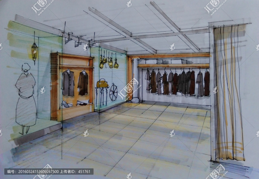 手繪店鋪效果圖