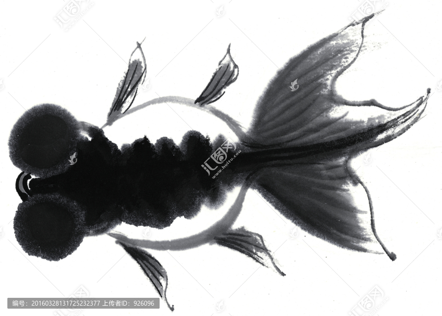 水墨魚(yú),工筆畫(huà)素材