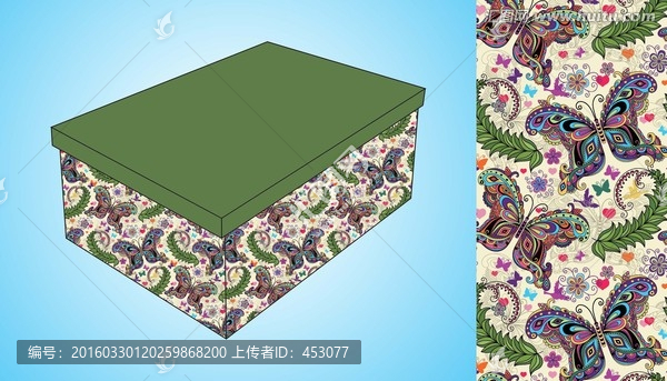 蝴蝶花紋工藝盒