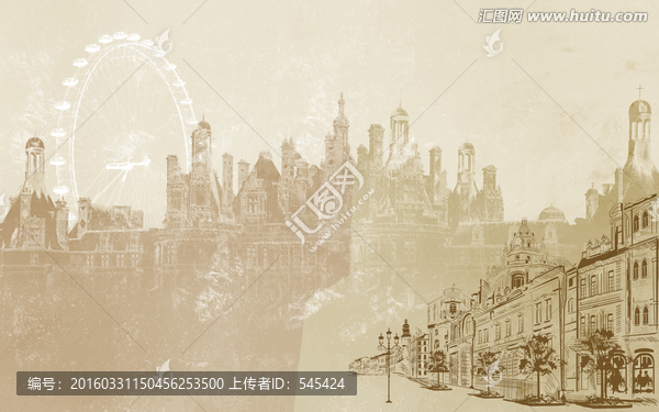 復古懷舊手繪建筑