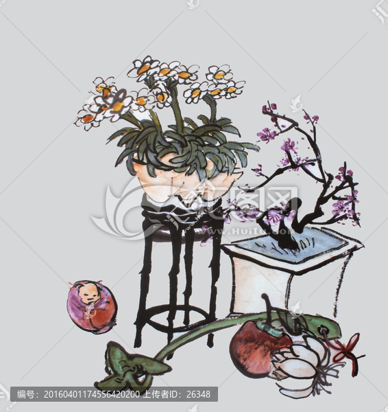 盆景插畫