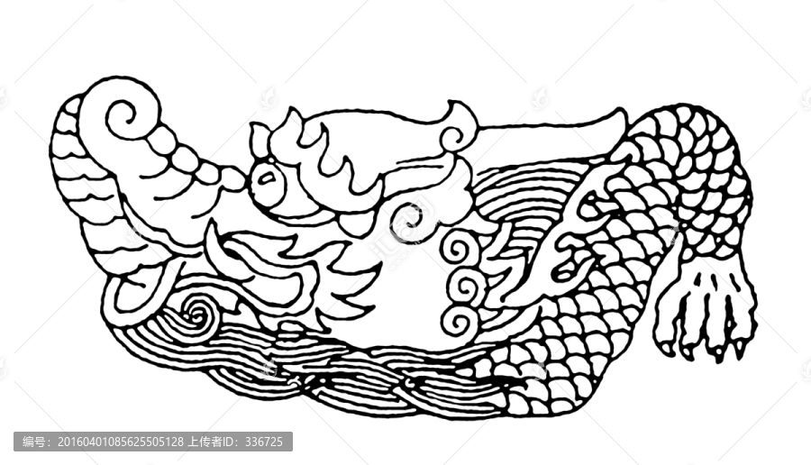 中國上古神獸,描線素材,蚣蝮