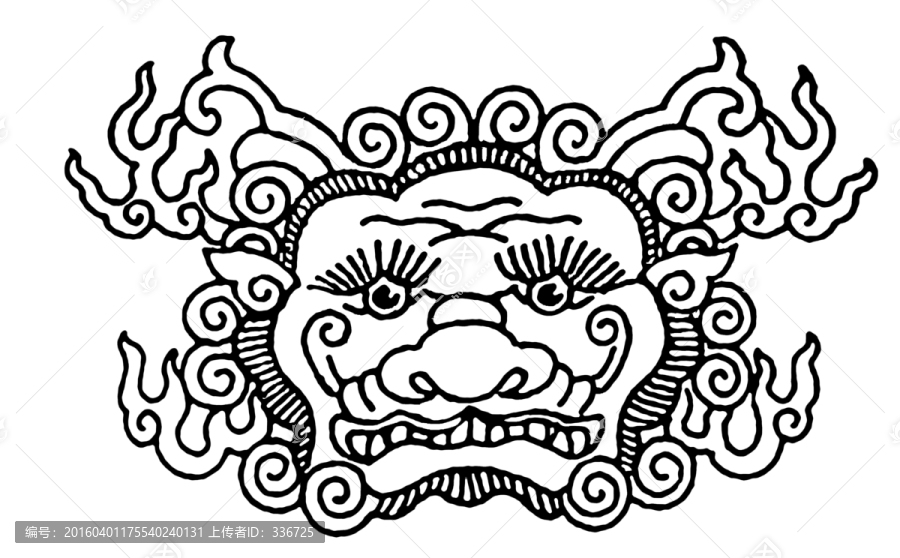 中國上古神獸,描線素材,饕餮