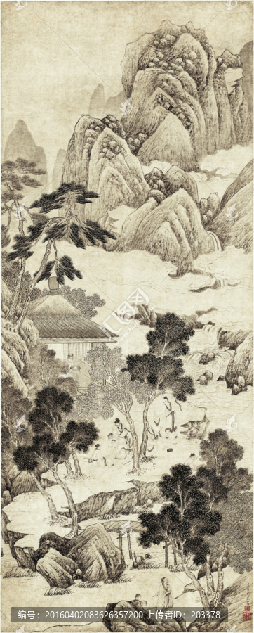 墨筆山水人,高清精修