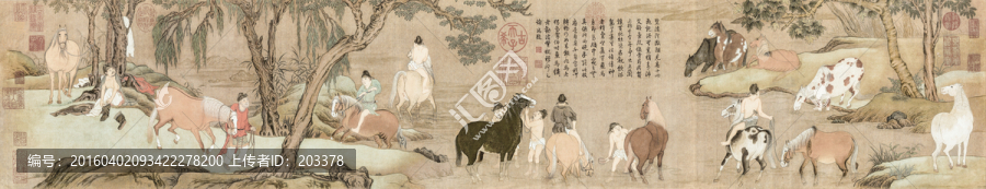 元,趙孟頫,浴馬圖