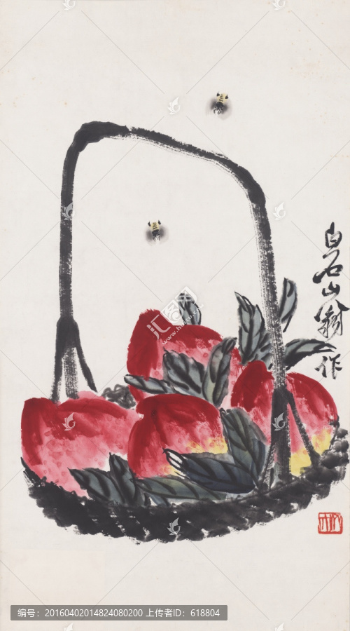 齊白石國畫,高清原畫掃描
