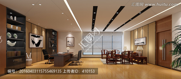 經(jīng)理室效果圖大圖加3D模型