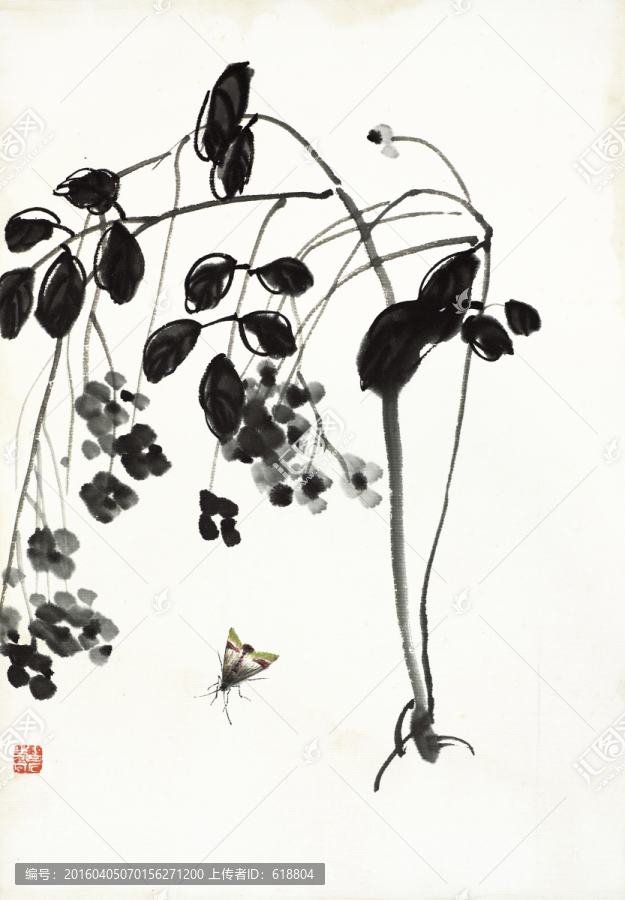 齊白石國畫,原件電分掃描高清圖