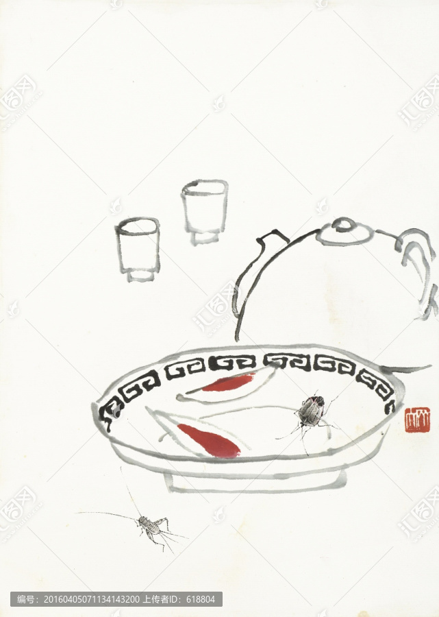 齊白石國畫,原件電分掃描高清圖