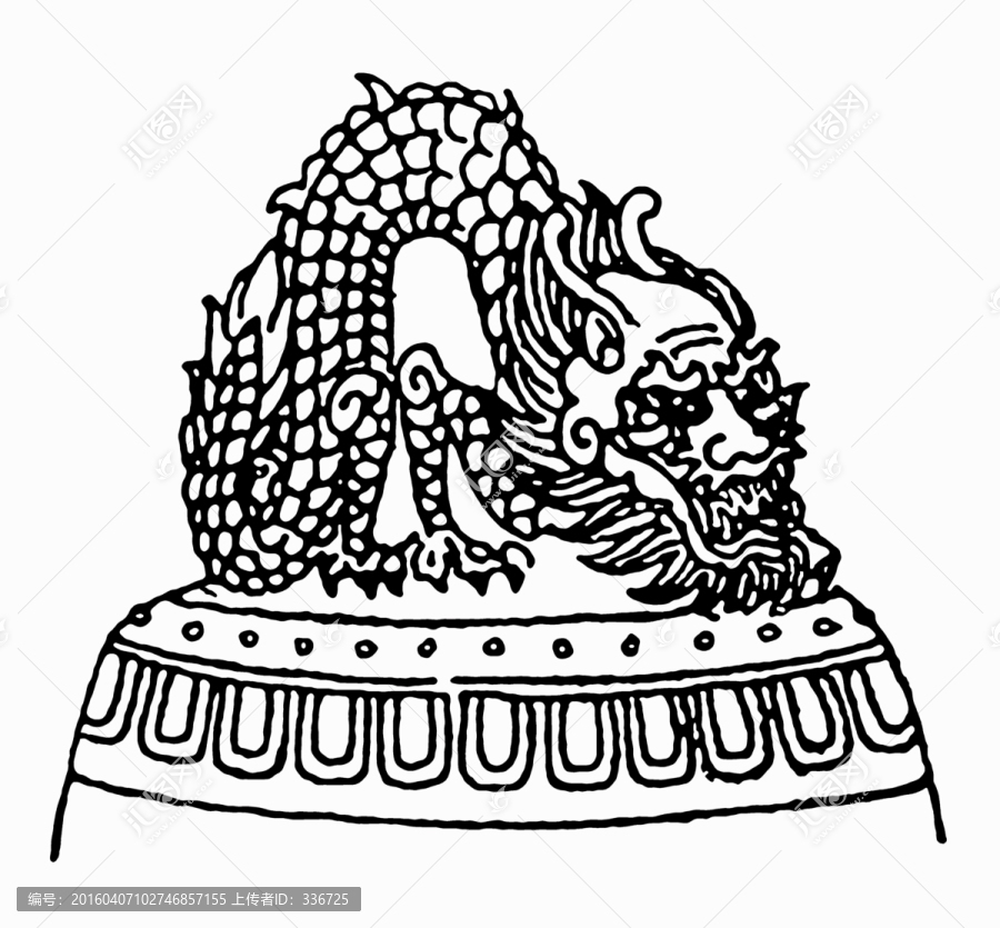 中國上古神獸,描線素材,蒲牢