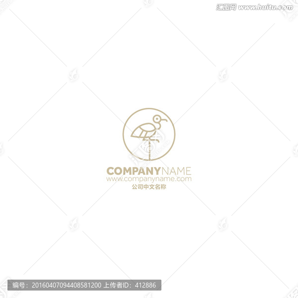 鳥類仙鶴標(biāo)志logo