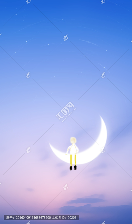 手機壁紙,星空,卡通插畫未分層