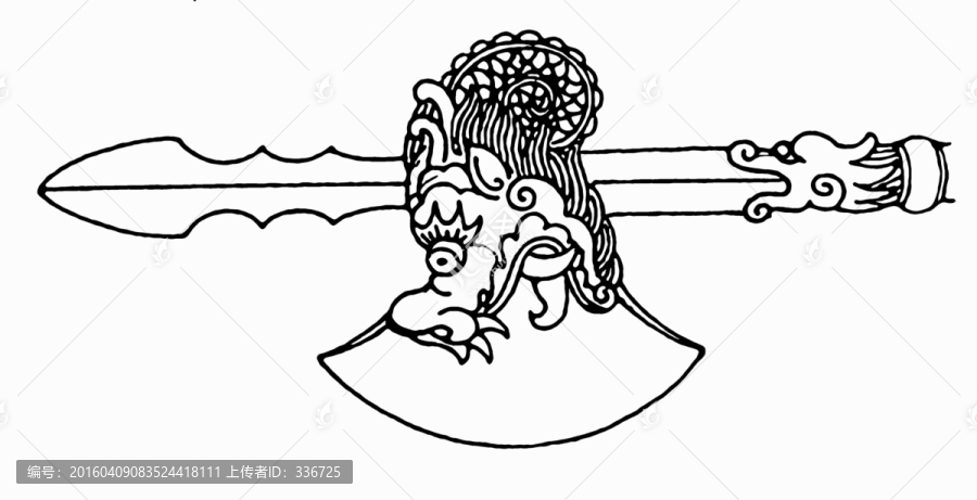 中國上古神獸,描線素材,睚眥