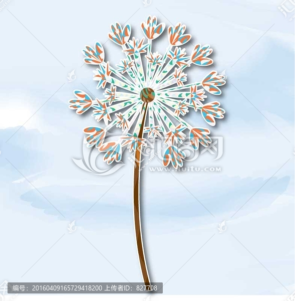 蒲公英,菊花,秘密花園,裝飾畫