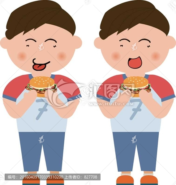 吃,男孩,人物