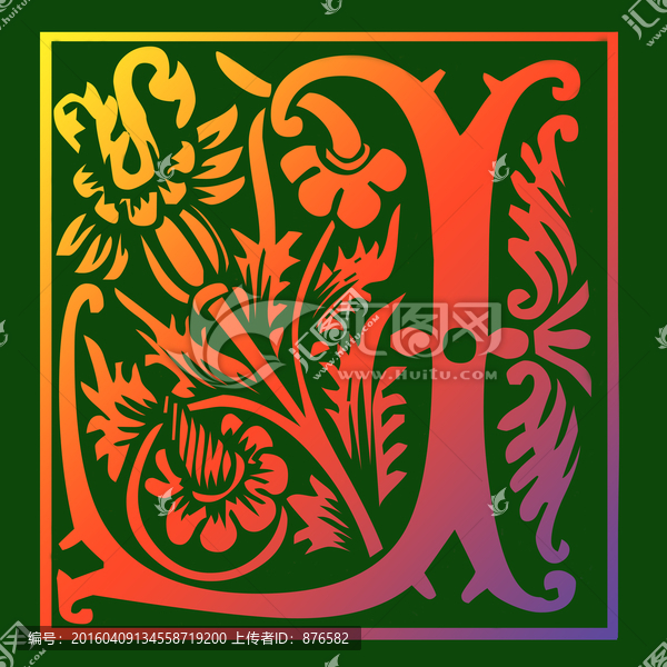 字母J裝飾花紋,歐式花紋