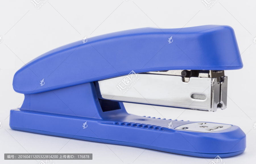 蓝色小型订书机侧面jpg