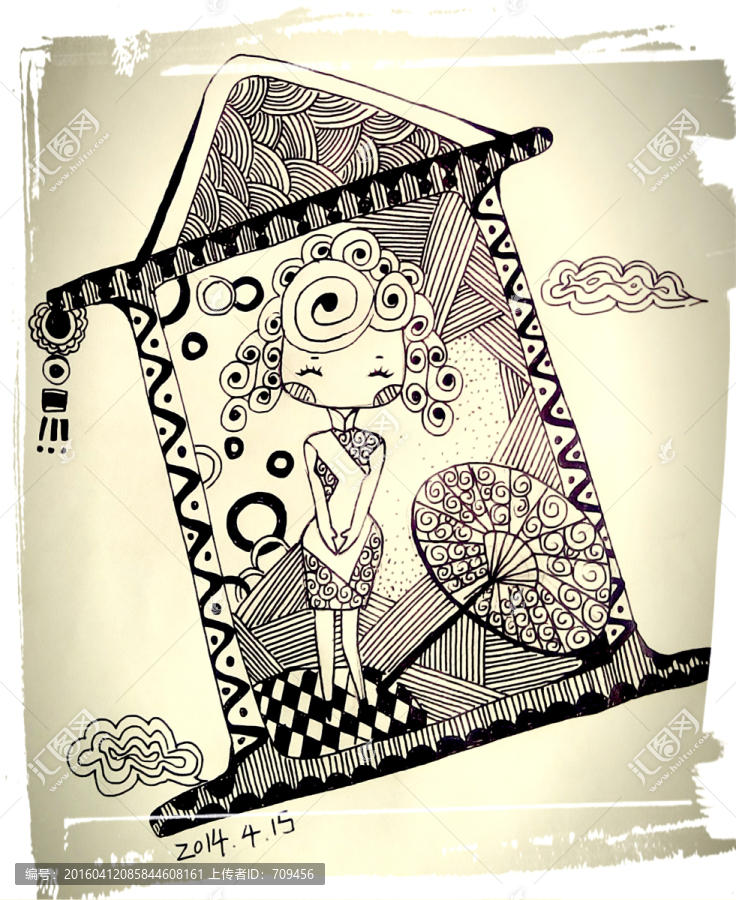 黑白小插畫