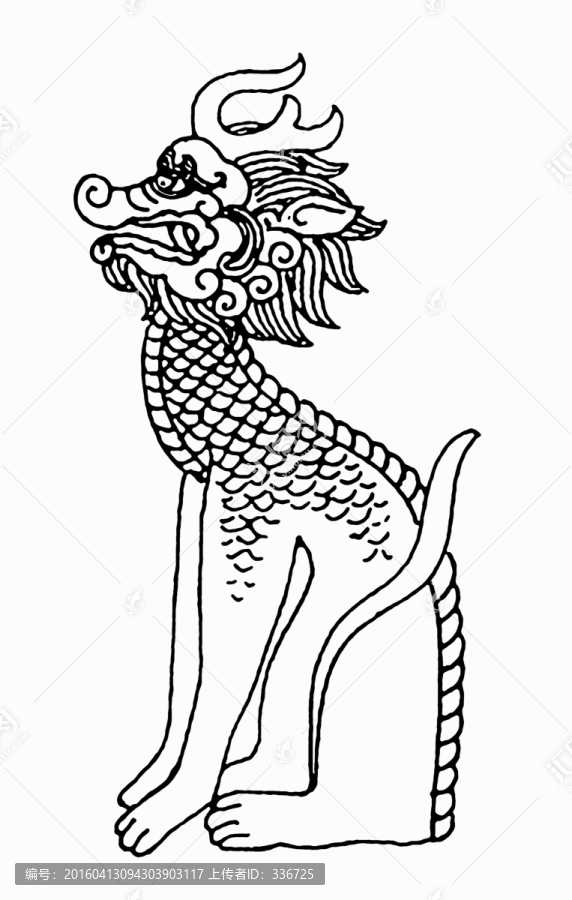 中國上古神獸,描線素材,嘲風(fēng)