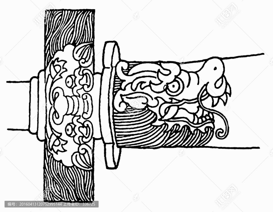 中國上古神獸,描線素材,睚眥