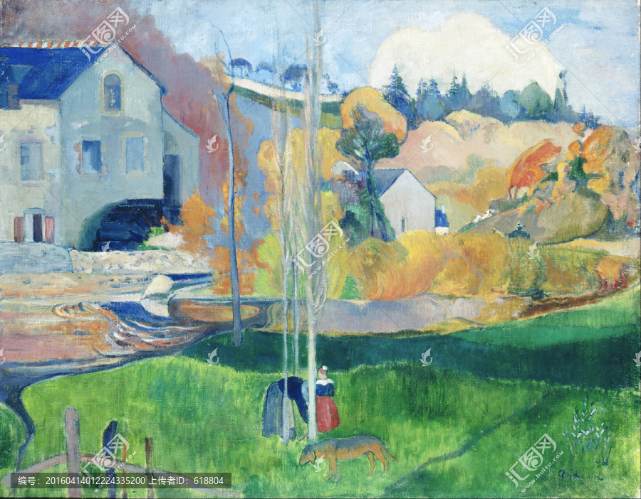 田園風景印象油畫,高更高清作品