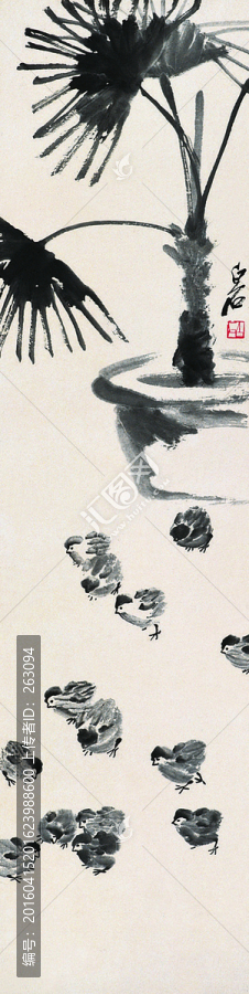 齊白石,小雞國畫