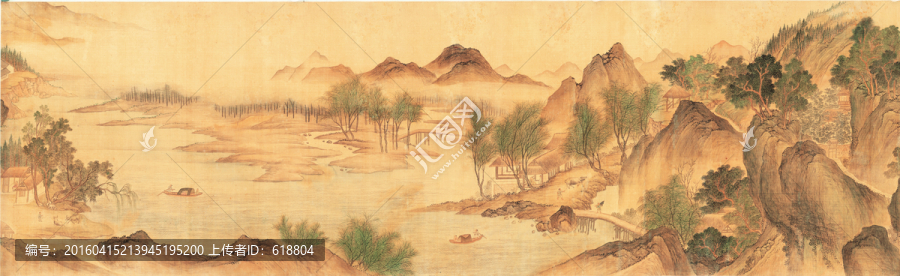 水墨山水國畫,惲南田高清掃描件