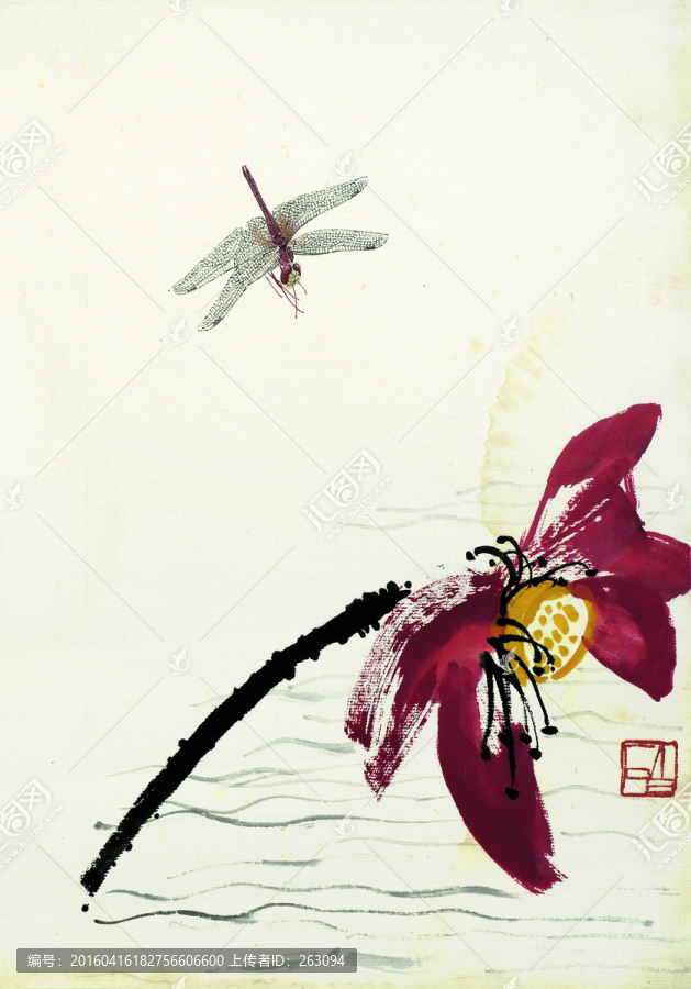 齊白石,國畫,荷花