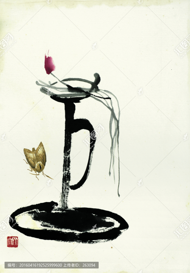 齊白石,,國畫燈