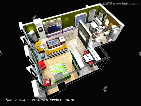 房地產(chǎn)用軸側(cè)效果圖3D模型