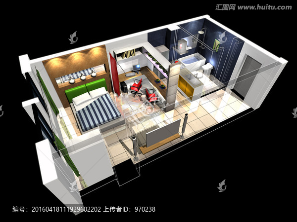 房地產(chǎn)用軸側(cè)效果圖3D模型
