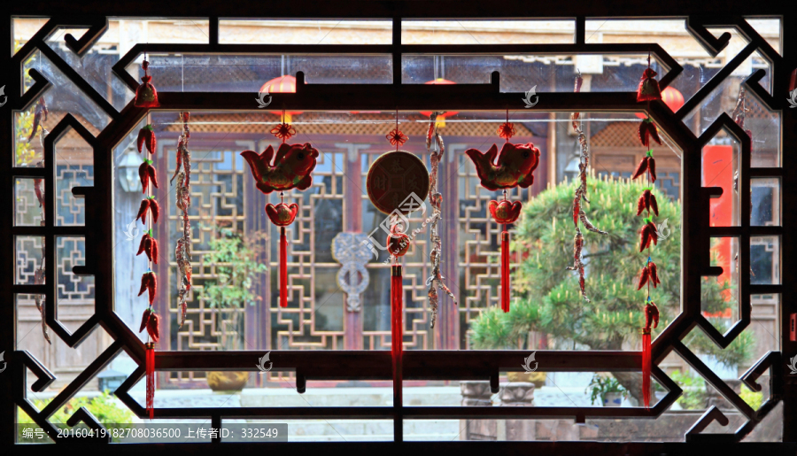 唐模,中式花窗