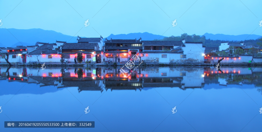 宏村,南湖夜景