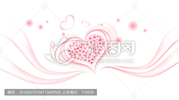 矢量心形,花