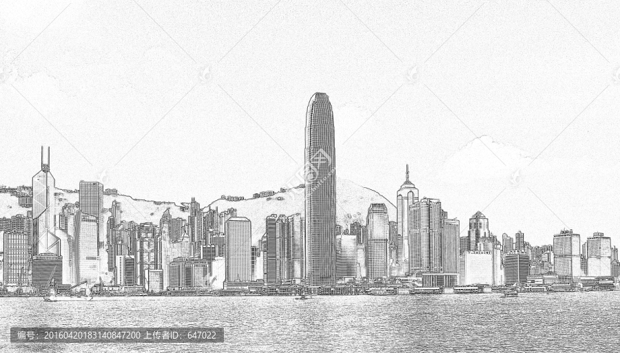 維多利亞灣線描