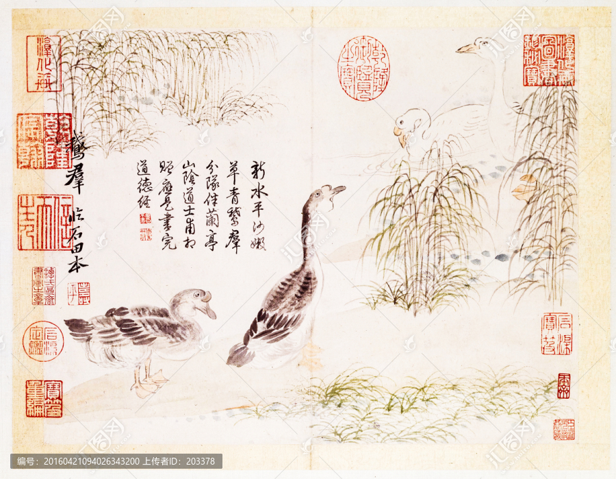 山水花鳥圖冊(cè)之群鵝