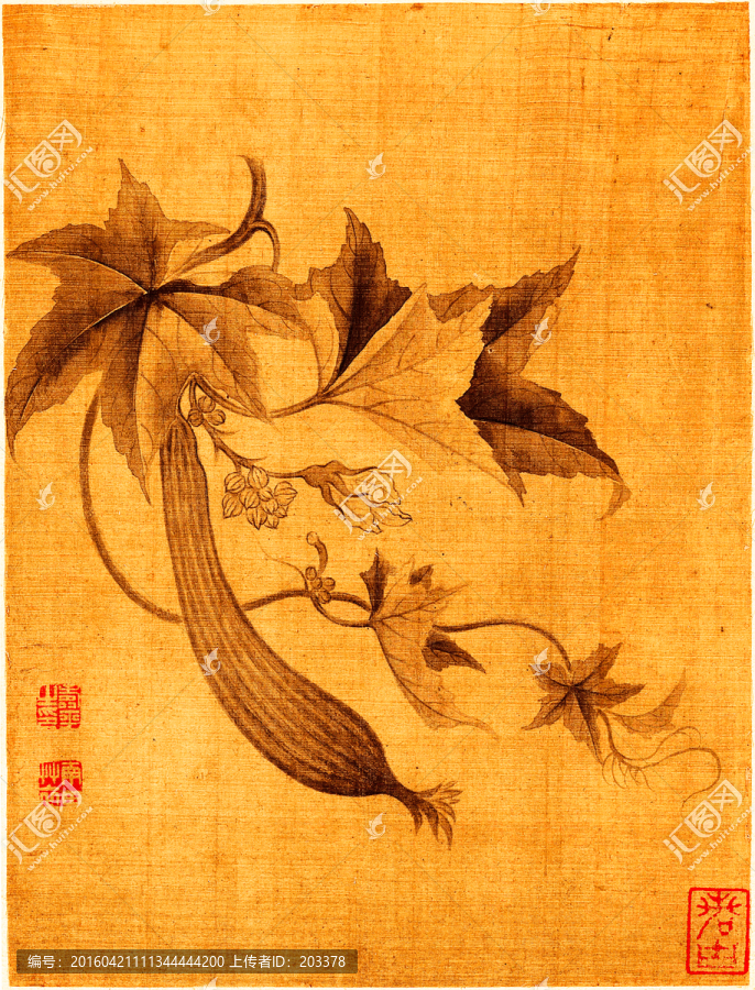 清,惲壽平,花果蔬菜