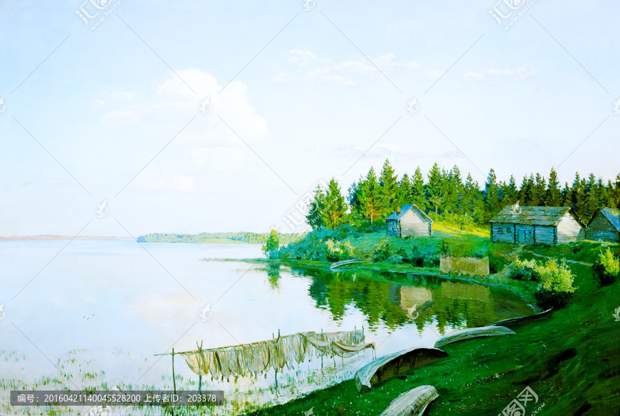 湖泊森林小屋