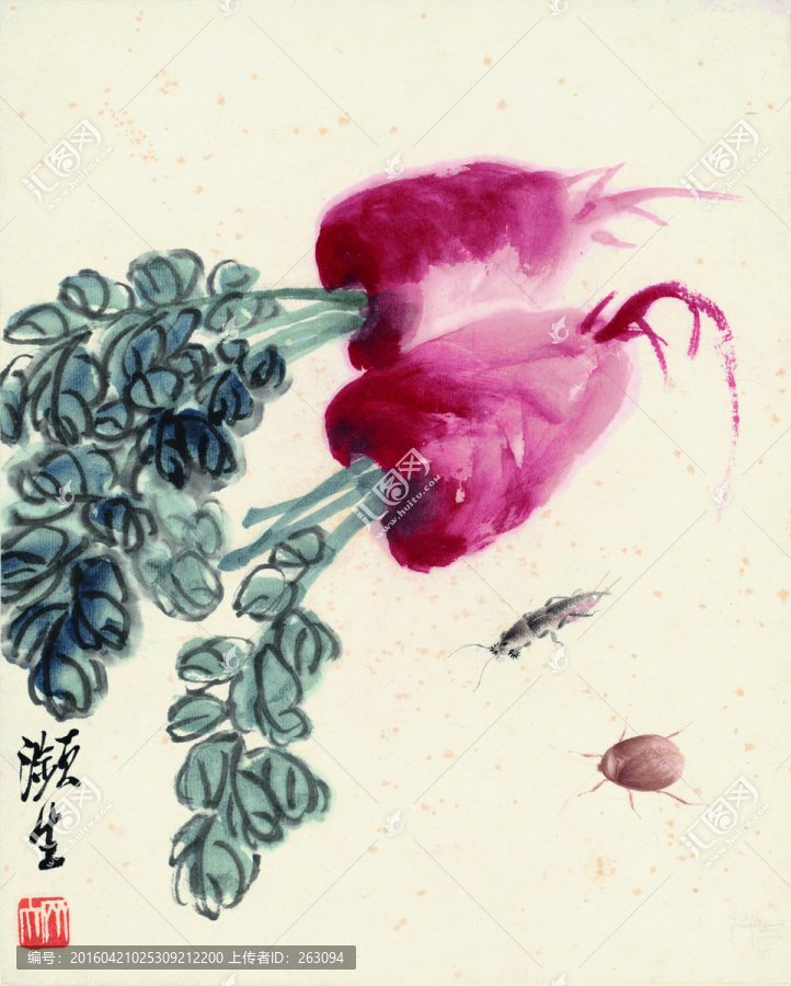 齊白石國畫,蘿卜