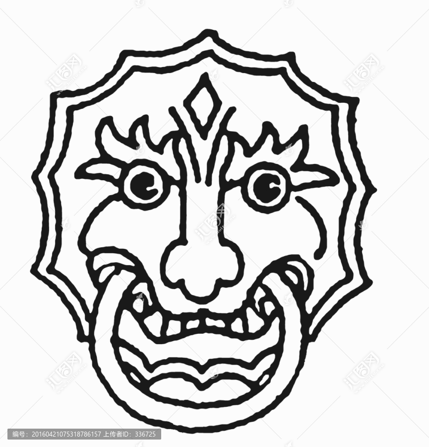 中國上古神獸,描線素材,椒圖