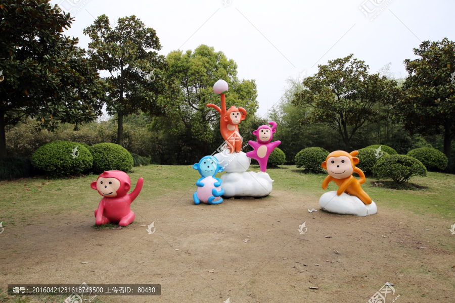 上海野生动物园猴子雕塑