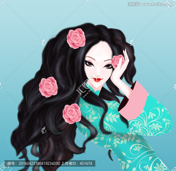 手繪女性插畫(huà)
