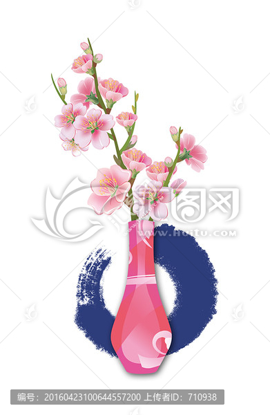 桃花,花瓶