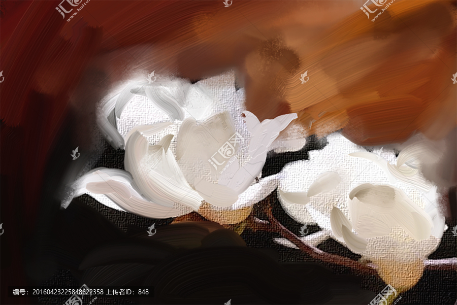 花,油畫（未分層）