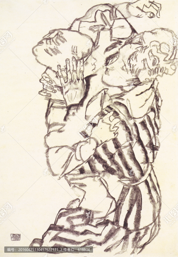 抽象人物油畫,高清席勒作品
