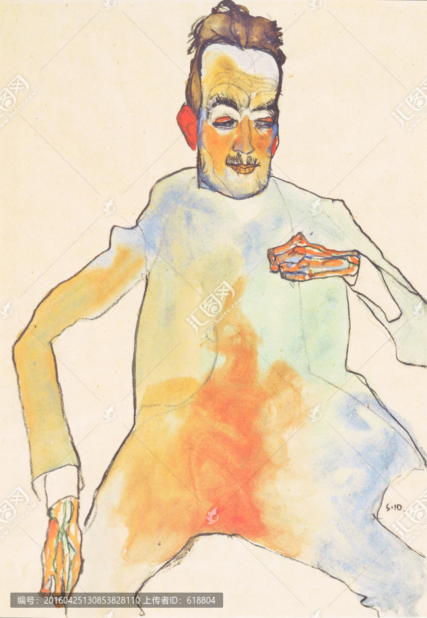 抽象人物油畫,高清席勒作品
