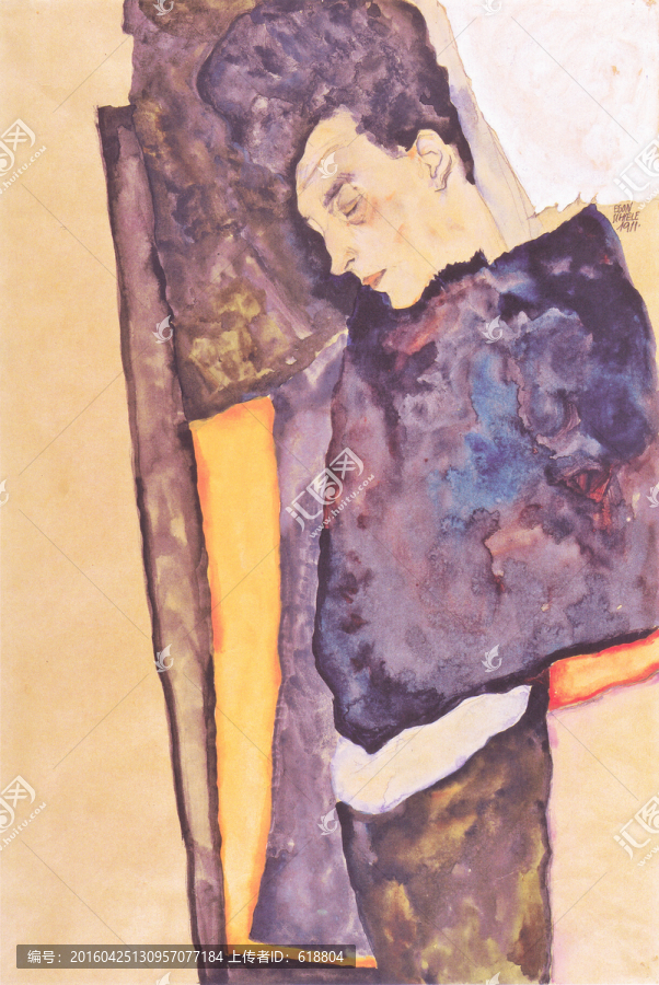 抽象人物油畫,高清席勒作品