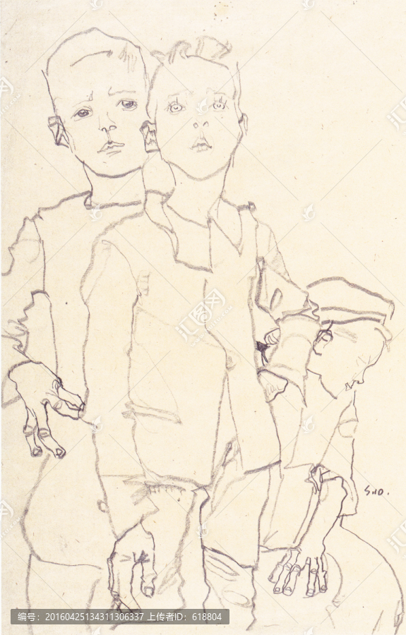 抽象油畫,席勒高清掃描作品