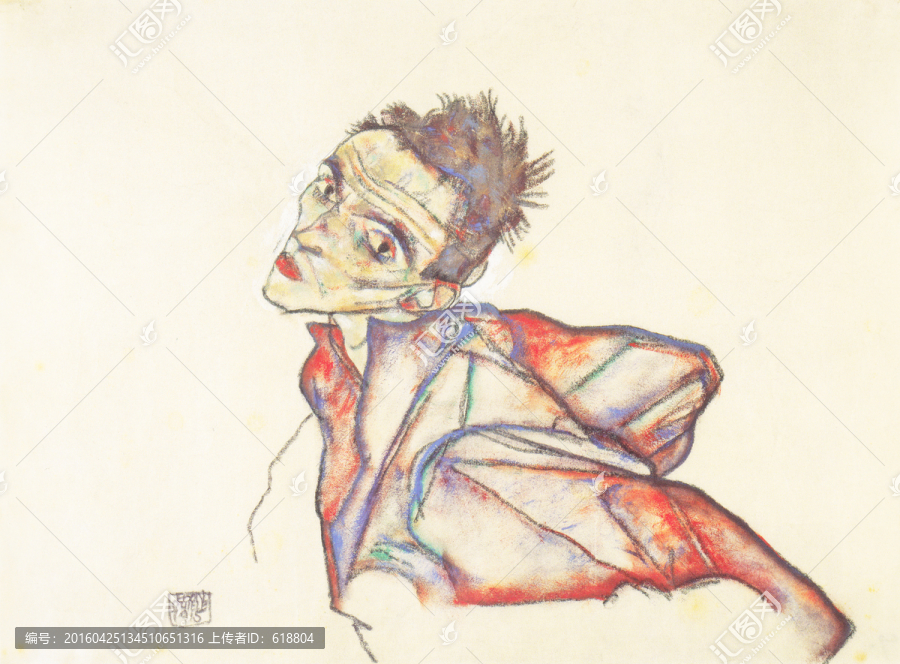 抽象油畫,席勒高清掃描作品