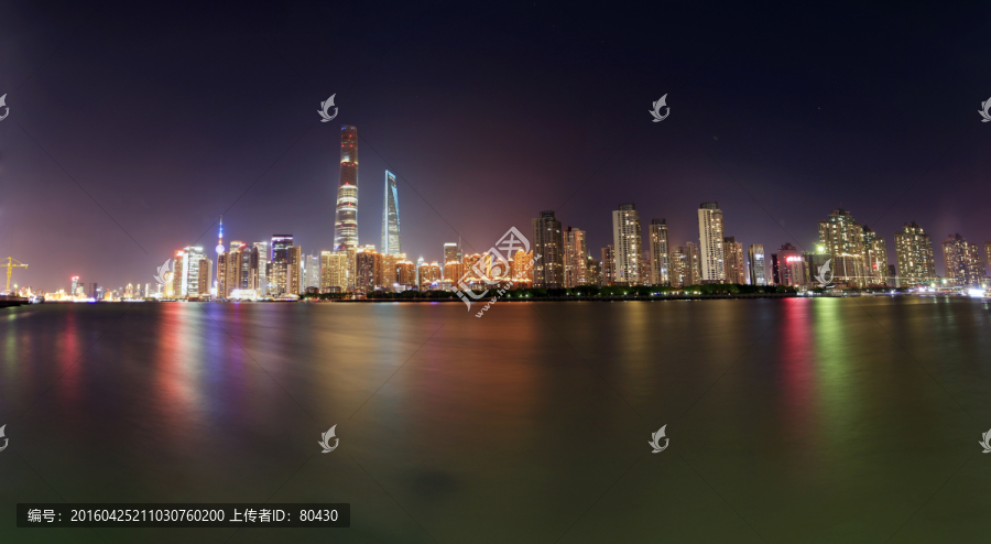 陆家嘴天际线夜景全景图